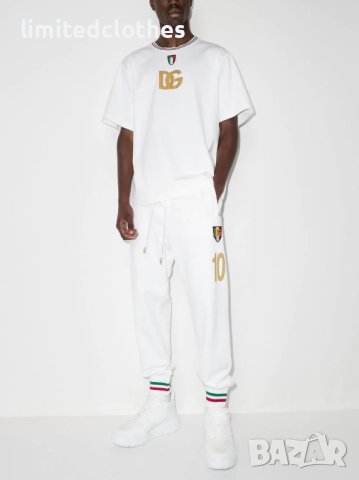 Dolce & Gabbana DG Italy Flag Patch Logo Мъжка Тениска size 50 (L), снимка 5 - Тениски - 40804837