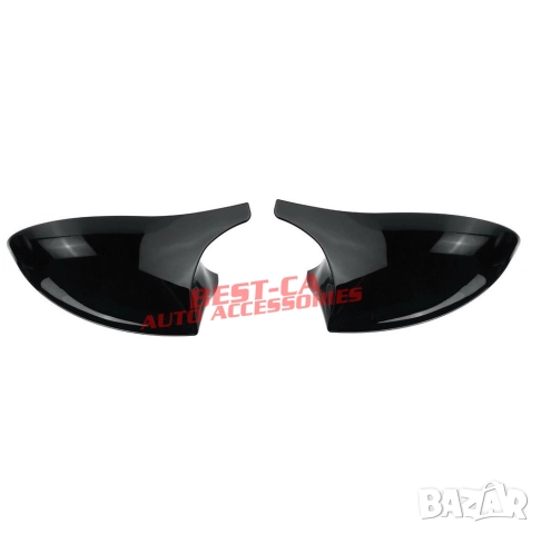 Капаци за огледала със щипки черен пиано лак Batman Style подходящи за BMW E81 E82 E87 E88 E90 E91, снимка 2 - Аксесоари и консумативи - 51932395