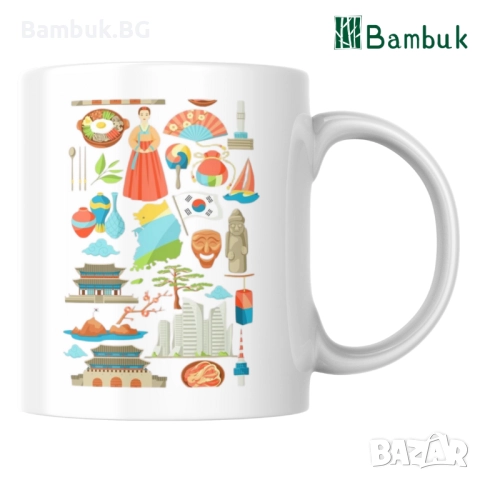 Чаша ,,Аз уча корейски език”, снимка 3 - Чаши - 52576885