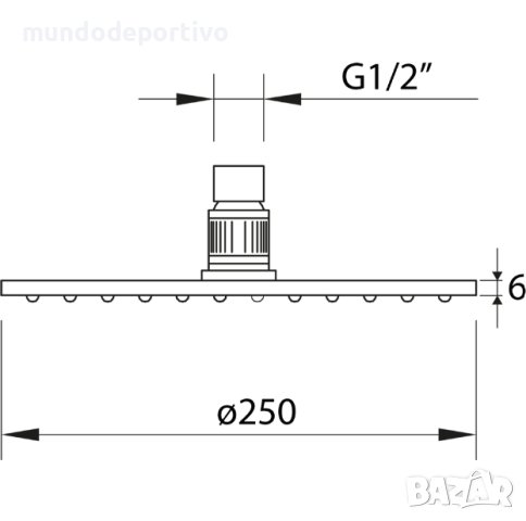 Душ пита 25 см марка Clever / Standard Hidraulica - Испания, снимка 2 - Душове - 41781746