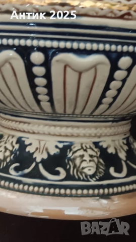 Античен керамичен бирен халбe (щайн) 3 л, Германия, 35 см, снимка 12 - Антикварни и старинни предмети - 52787518