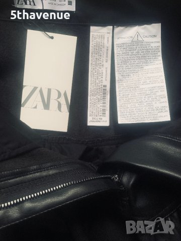 ZARA Нова с етикет черна кожена пола ЗАРА, снимка 6 - Поли - 39649253