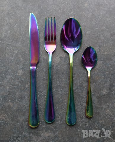 Комплект вилици, лъжици и нож Дъга, снимка 5 - Сервизи - 41312499