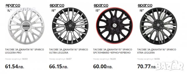 Тасове SPARCO Италия - комплект 4 бр., снимка 3 - Аксесоари и консумативи - 38713051