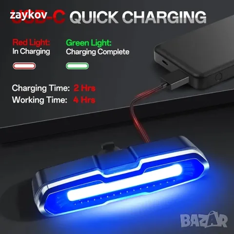 DONPEREGRINO B2 Задна светлина за велосипед 110 лумена, снимка 2 - Части за велосипеди - 48789879