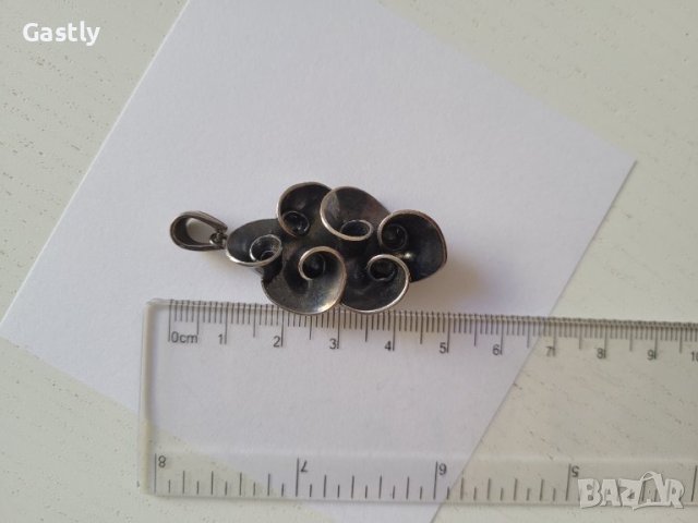 Авторски сет от сребро - Колие, пръстен, обици, снимка 2 - Бижутерийни комплекти - 39887553