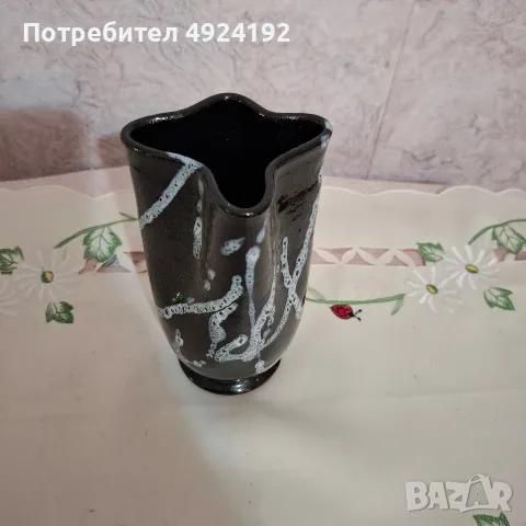Старинна черна ваза , снимка 2 - Вази - 56183001