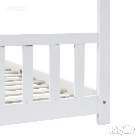 vidaXL Рамка за детско легло, бяла, бор масив, 90х200 см, снимка 7 - Бебешки легла и матраци - 56146560