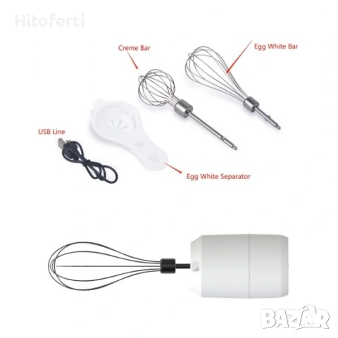 АКУМУЛАТОРЕН РЪЧЕН МИКСЕР HAUSBERG HB-4110, снимка 2 - Миксери - 53649631