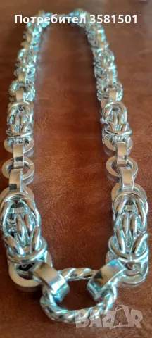 132/Сребърен Синджир Мешена плетка-150грама.🇧🇬, снимка 3 - Колиета, медальони, синджири - 48225383