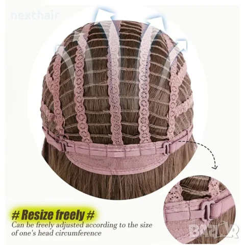 Аниме косплей медено руса перука с две подвижни опашки, снимка 4 - Аксесоари за коса - 51314321