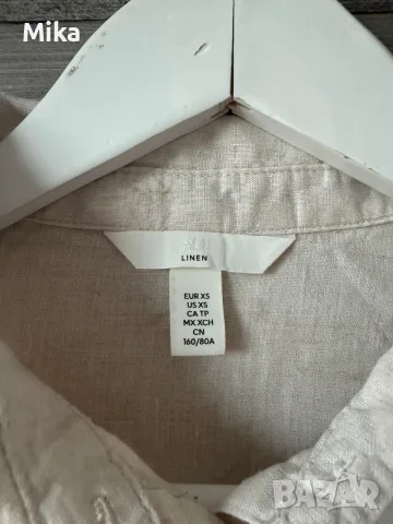 Дамска ленена риза H&M 100% лен, снимка 3 - Ризи - 56011900