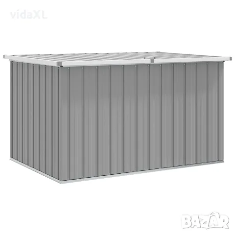 vidaXL Градински сандък за съхранение, сив, 150x101x91 см