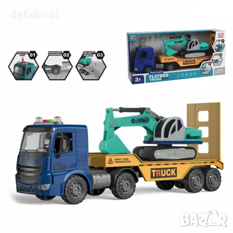 Камион влекач с багер, снимка 2 - Коли, камиони, мотори, писти - 47755490