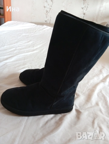 ЧЕРНИ ботуши ELLA естествена кожа- велур , снимка 3 - Дамски ботуши - 52838373