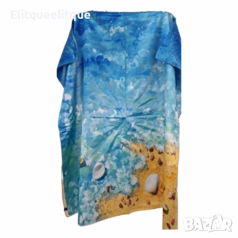 Лятна плажна туника от коприна, с артистични и морски десени, снимка 13 - Туники - 52183921