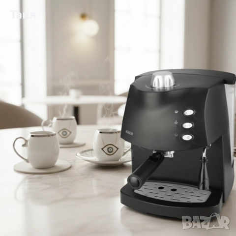 Еспресо машина MUHLER + Луксозен порцеланов сервиз - Екстравагантен комплект 2 в 1, снимка 3 - Кафемашини - 52398680