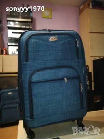 КУФАР 65Х42Х22СМ-СИН ДЕНИМ 1808231730, снимка 8 - Куфари - 41896424