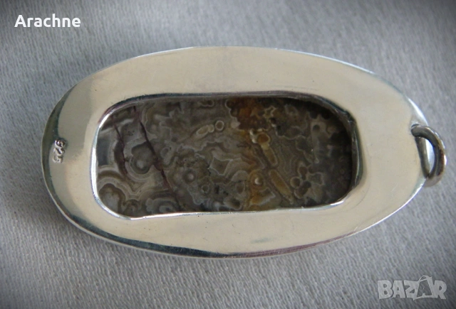 Сребърен медальон с фосил от динозавър-dino bone, снимка 4 - Колиета, медальони, синджири - 50830537