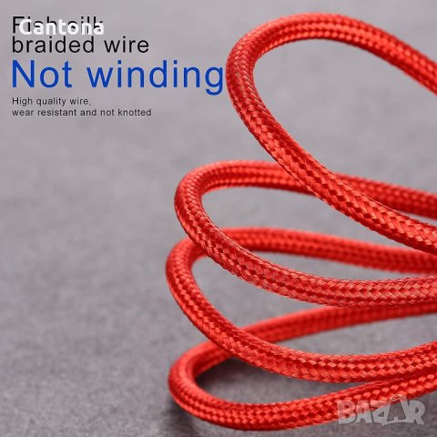 Amuvec 4-в-1 плетен найлонов кабел за много устройство120 см, 2 x Lighting,Type-C имикро USB, 3A, снимка 6 - USB кабели - 40722771