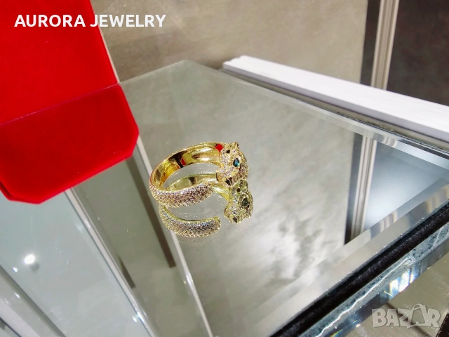 CARTIER Panthere de Cartier Gold Black Paved Diamonds Дамски Пръстен, снимка 6 - Пръстени - 53239081