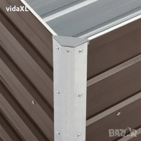 vidaXL Градинска висока леха поцинкована стомана 240x40x45 см кафява, снимка 7 - Саксии и кашпи - 56147601