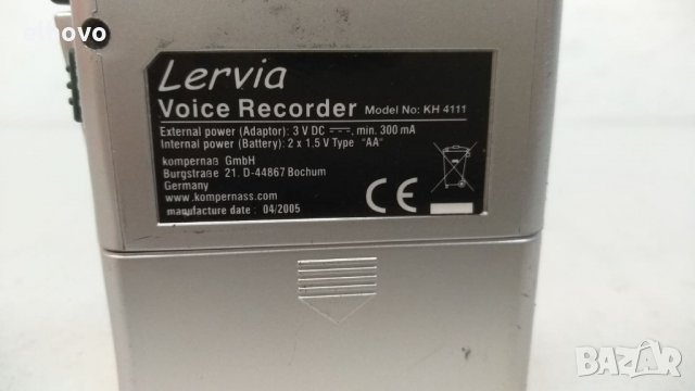 Lervia Voice Recorder KH 4111, снимка 4 - Други - 34832648