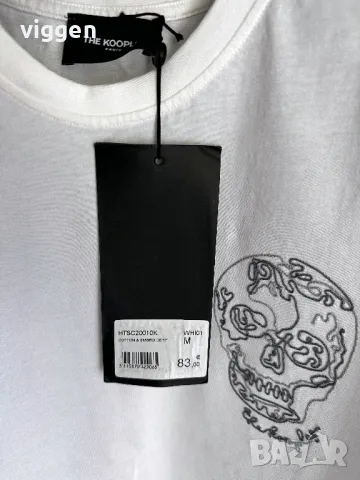 Нова оригинална фланелка The Kooples с бродиран череп. Цвят бял. Размер М. Топ цена 45лв., снимка 8 - Тениски - 50223456