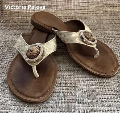 Красиви чехли/сандали LAZAMANI  Италия естествена кожа, снимка 7 - Сандали - 50508290