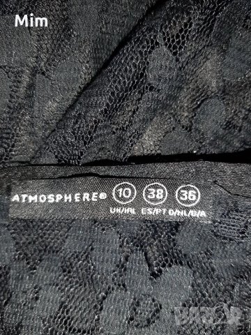 Atmosphere  M Черна дантелена рокля с златист кожен колан, снимка 8 - Рокли - 33945274