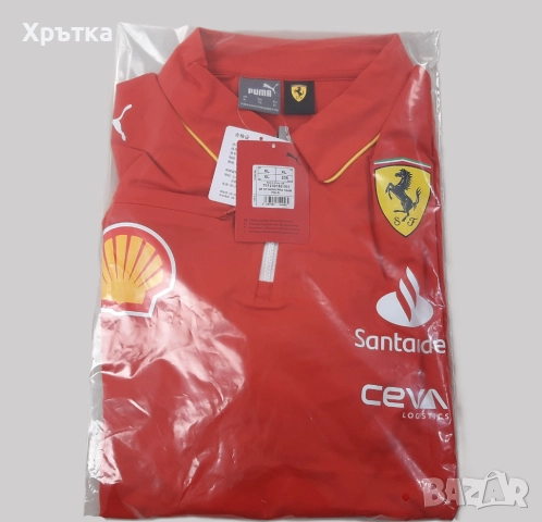 Puma Scuderia Ferrari F1 Team Pro - Оригинална мъжка тениска с яка, снимка 17 - Тениски - 52666342