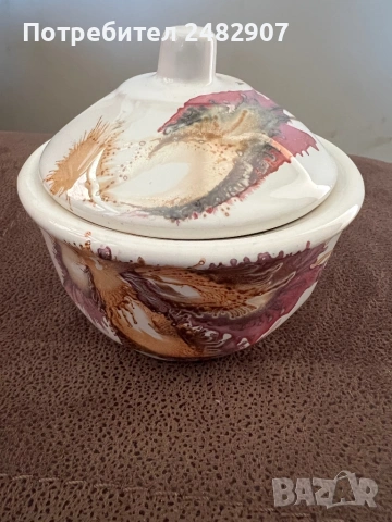 Стара порцеланова захарница, снимка 4 - Антикварни и старинни предмети - 53615168