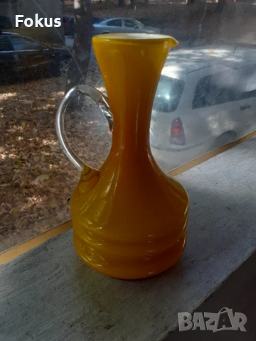 Невероятна жълта кана гарафа декантер, снимка 3 - Антикварни и старинни предмети - 51169391