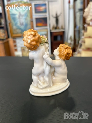 Порцеланова фигура ХЕРУВИМИ с букет от рози Karl Ens. №7906, снимка 7 - Колекции - 53663882