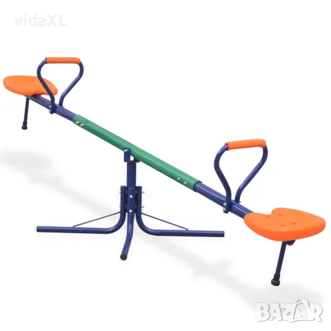 vidaXL Люлка везна въртяща се на 360-градуса, оранжеви седалки