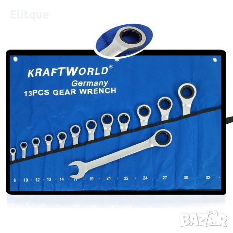 13бр. Прави звездогаечни тресчотъчни ключове Kraftwelle 8-32 mm