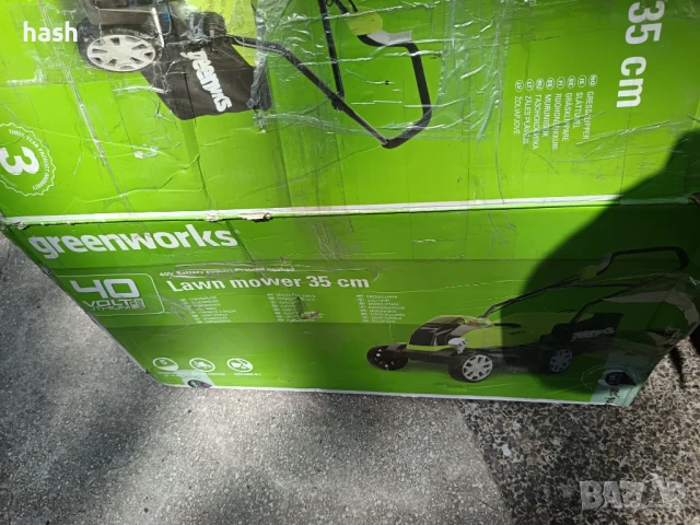 Акумулаторна косачка Greenworks G40LM35, 40V, 35 см, 40 л, Без батерия и зарядно, снимка 9 - Градинска техника - 50685229