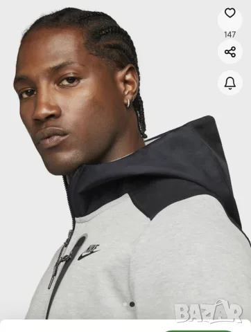 Страхотно мъжко спортно горнище яке NIKE TECH FLEECE размер 2ХL , снимка 4 - Спортни дрехи, екипи - 55982182