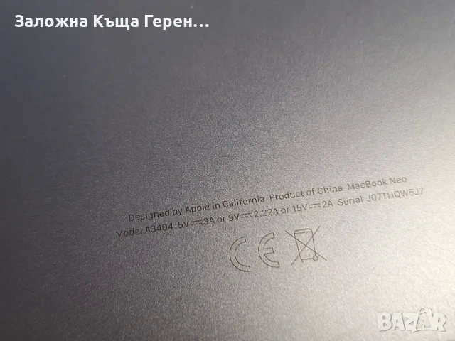 Лаптоп Apple MC BOOK NEO MBN13A18, снимка 5 - Лаптопи за дома - 56412409