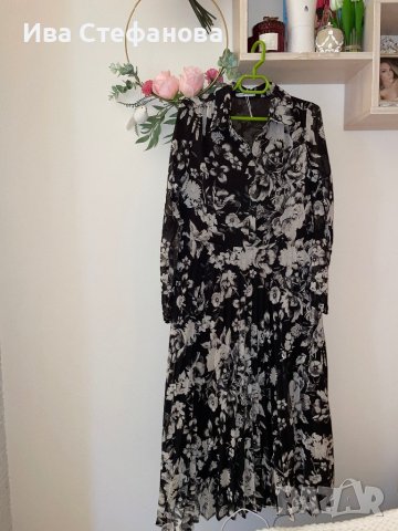 Нова стилна черна бяла разкошна феерична елегантна плисирана плисе рокля Reserved , снимка 5 - Поли - 42179190