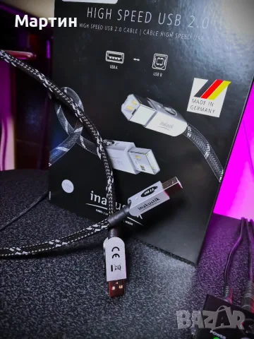 Inakustik Reference USB 2.0 (A to B), 75см, снимка 2 - Кабели и адаптери - 55962856
