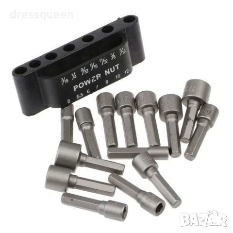 4657 Комплект шестостенни вложки за винтоверт, 14 части – 1/4" захват за болтове, снимка 6 - Винтоверти - 53822583