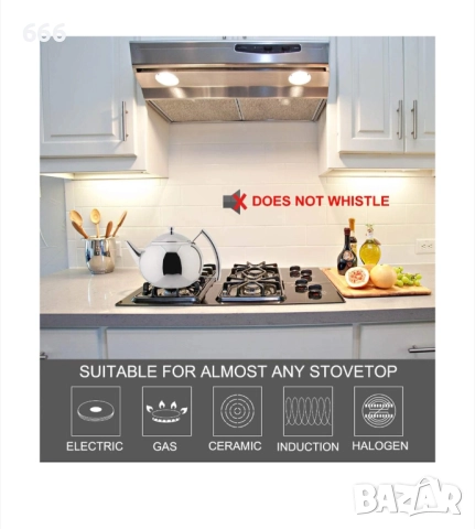 Чайник с инфузер, Неръждаема стомана 2.0L, снимка 4 - Други - 52706767