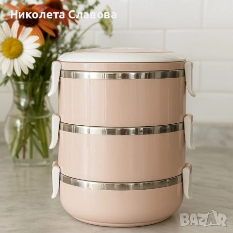 Ефективна и практична тройна кутия за съхранение на храна, снимка 3 - Кутии за храна - 51852541