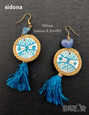 Ръчно рисувани обеци от SiDona fashion&jewelery, снимка 5 - Обеци - 26892175
