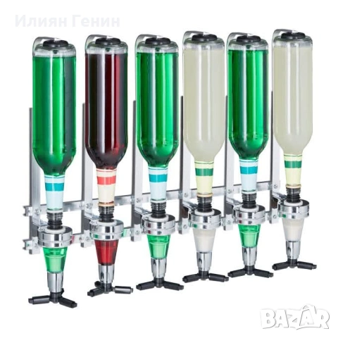 Стенен дозатор за 6 бутилки Relaxdays, 