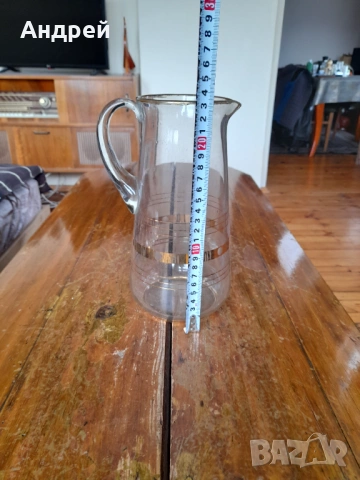 Стара стъклена кана,каничка #14, снимка 3 - Други ценни предмети - 53597013