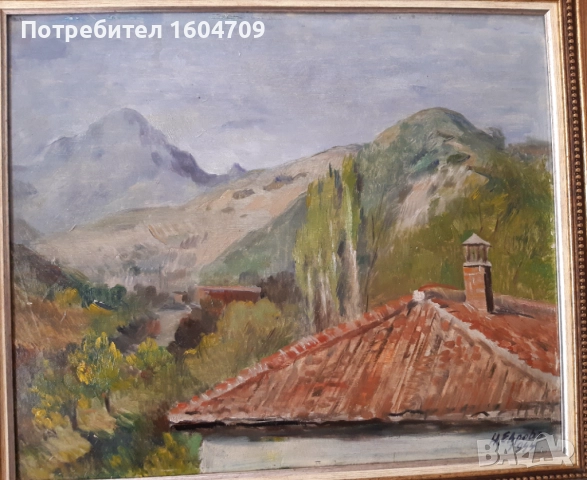 Стара картина 1944г Николай Евров, снимка 6 - Картини - 52068336