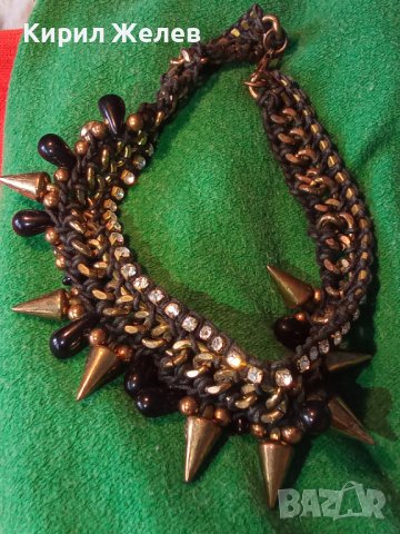 МАСИВНА БРОНЗОВА ОГЪРЛИЦА с ЦИРКОНИ и ШИПОВЕ ХЕВИ-МЕТАЛ Нео ГОТИКА СТИЛ 15123, снимка 11 - Колиета, медальони, синджири - 30625545
