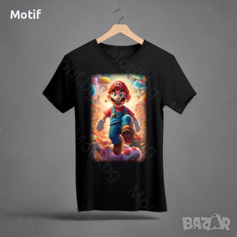 Тениска Motif с цветна щампа Super Mario 2/ Супер Марио 2